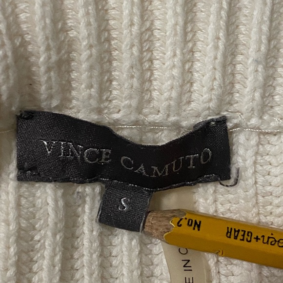 Vince Camuto Cream Ivory Asymmetrical Hem Knit Sweater Sz S - Picture 7 of 7